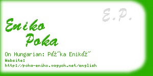 eniko poka business card